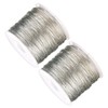 WOONEKY 2roll Stretchy Silver String for Bracelets Elastic Stretch Cord