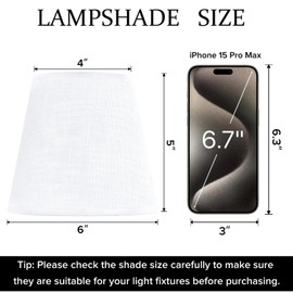 GO&SO Linen Small Lamp Shades for Chandelier, Clip on Lamp Shade Set of 5 White Lamp Shade, 4x6x5 IN Mini Lamp Shades, Modern Barrel Lamps Shades for Small Table Lamps, Desk Lamps, Pendant Lights