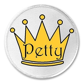 Petty Crown - 3" Sew/Iron On Patch King Queen Royal Funny Joke Humor