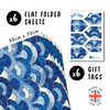 Blue and White Wrapping Paper - 6 Sheets of Wrapping