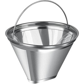 Coffee Filter Compatible with Cuisinart, Stainless Steel Coffee Filter Replacement for Cuisinart DCC 1200P1 3200NAS 3400NAS Coffee Machines - Coffee Maker Parts Reusable Coffee Filters # 4