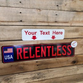 USA, UNITED STATES, Euro, Aluminum License Plate Custom, European, BLACK & RED