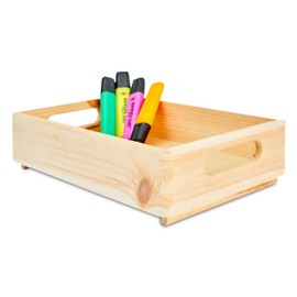 Pinus - Wooden box without lid, 30 x 20 x 7 cm, treasure chest, craft case, versatile wooden box, wooden treasure chest, storage box, wooden box made of pine wood