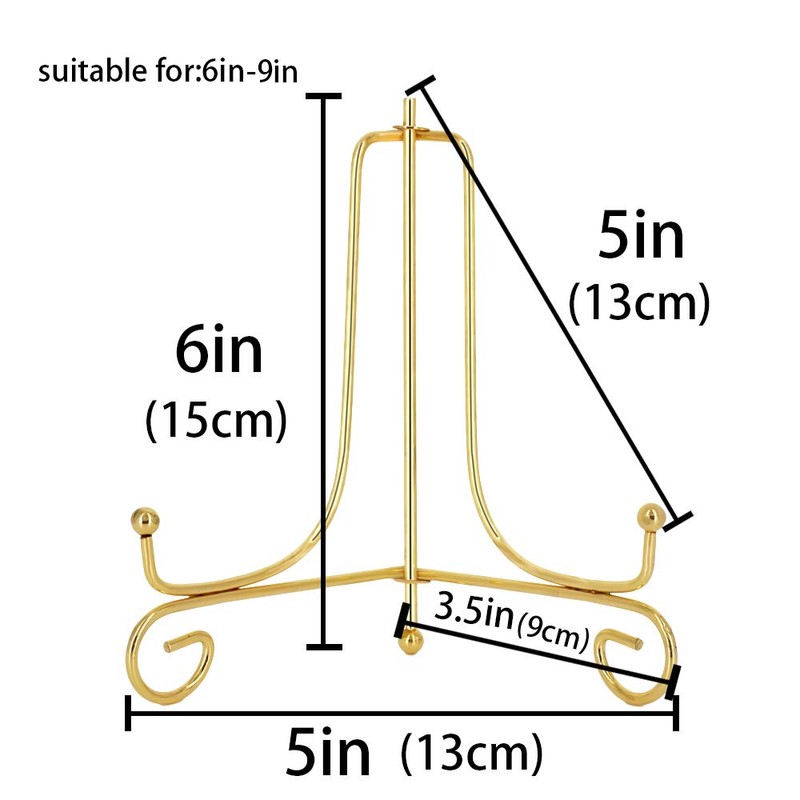 LIONWEI LIONWELI 6 Inch Gold Iron Plate Stand Holder Easel