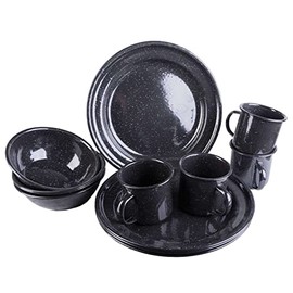 Mil-Tec Unisex - Adult 14678002 Dinnerware Set, Black, One Size