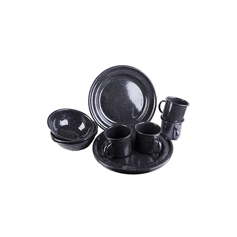 Mil-Tec Unisex - Adult 14678002 Dinnerware Set, Black, One Size