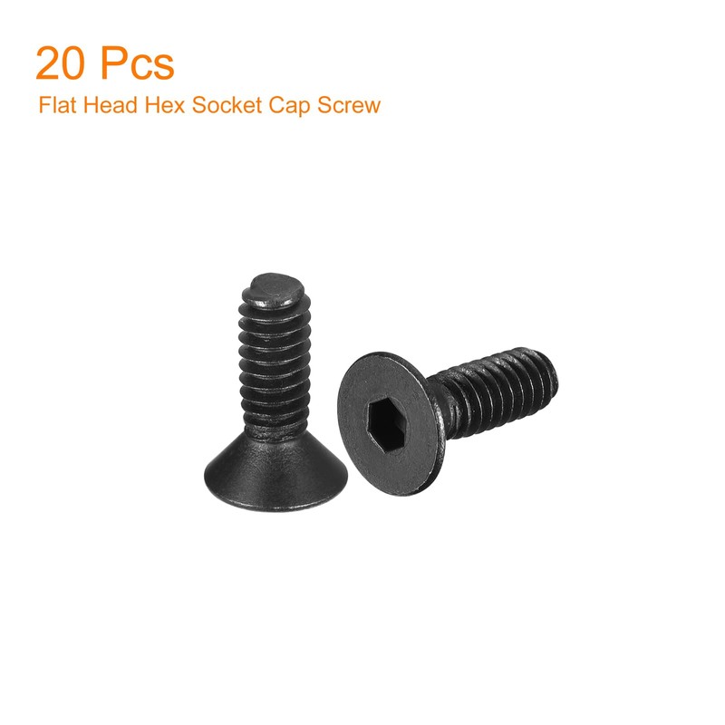 sourcing map 1/4-20x3/4" Flat Head Socket Cap Screws, 10.9 Grade