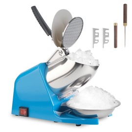 Shcazhcx Dual Blades 143 lbs/hr Electric Ice Crusher, 300W Ice Crusher, 2200 RPM Ice Shaver Machine with Extra Blade and Ice Pick for Home and Commercial Use, ETL-Listed, Blue