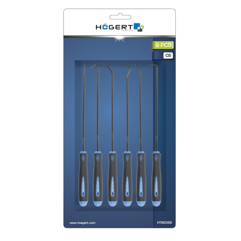 Högert Technik - Set of 6 Long Hooks Carbon Steel,
