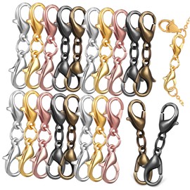 IWOWHERO 20pcs Double Lobster Clasps Connector Bracelet Necklace Extender for Jewelry Making