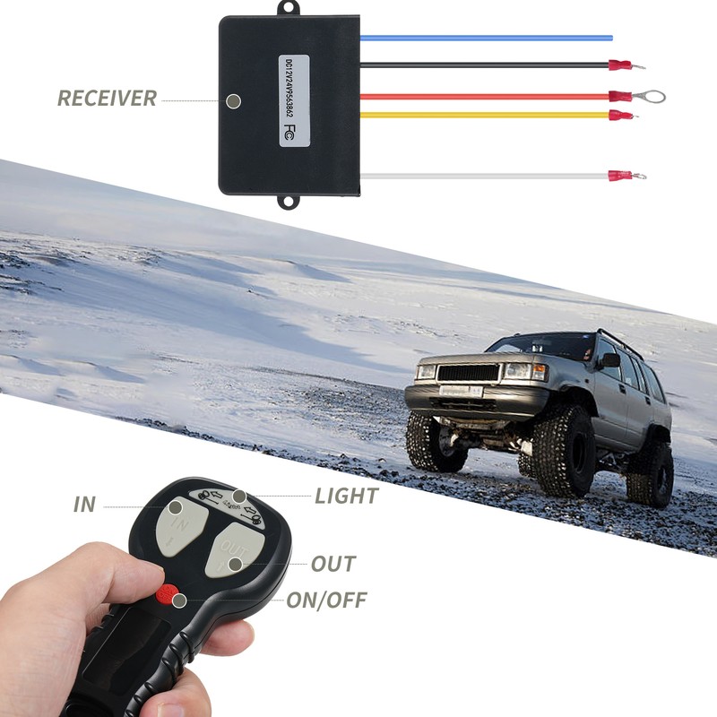 Universal 12V Wireless Winch Remote Control Kit For Jeep Truck