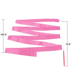 WedDecor Rhythmic Gymnastics Ribbons with Streamer Dance Rod Baton Twirling Exercise, Talent Shows, Artistic Dancing, Party Decoration Favors, Baton Art, Fun Activities, 4 Metres, Light Pink, 5pcs