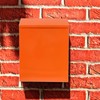 Veemoon Wall Mounted Orange Locked Mailbox, Iron Post Mailbox with