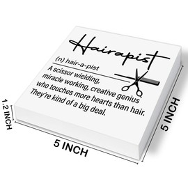 Hairstylist Gifts Hair Salon Decor, Hairdresser Hair Stylist Gifts Hairapist Definition Wood Block Sign