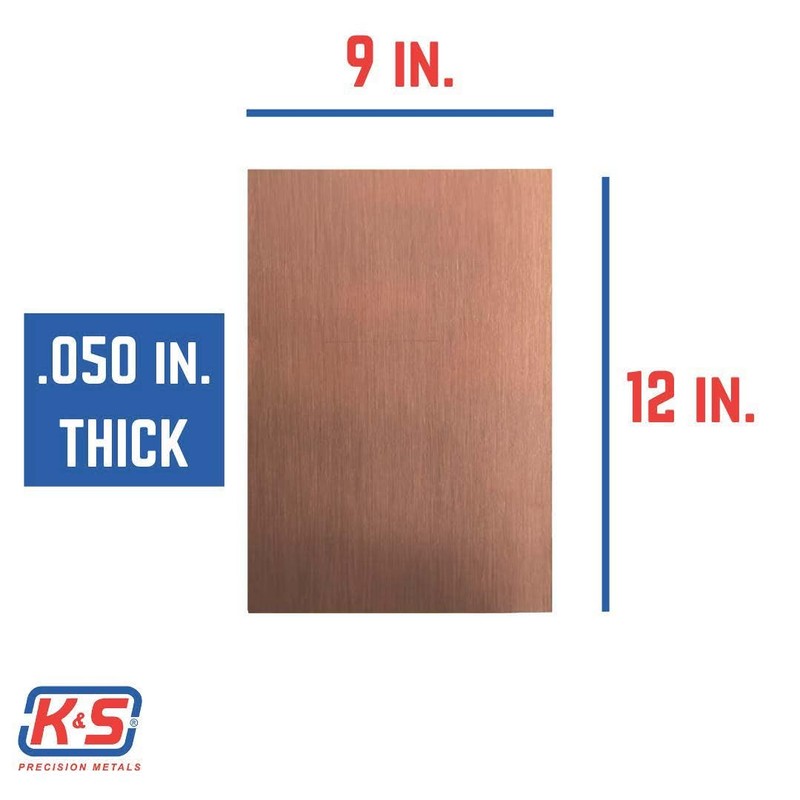 K&S Precision Metals Copper Etching Plate 6605 – 0.050" Thick