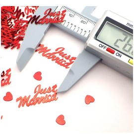 Sepkina Just Married Hearts Heart Love Wedding Table Decoration Confetti (Just Married Red, 200)