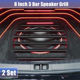 VekAuto Universal Black Iron Speaker Grill for 8 Inch Audio Speaker Subwoofer Grill, 8 Inch 3 Bar Speaker Grille, Woofer Protective Cover - Pack of 2