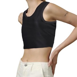 Mayoii Bustiers & Corsets Chest Binder for Large Breasts Women Trans Tomboy FTM Breathable Elastic Binder Bra (UK, Alpha, L, Regular, Regular, Black)