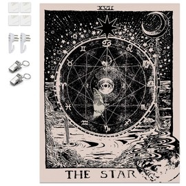 Unnosin Wall Hanging Tapestry Tarot Tapestry Astrology Constellation Tapestry Meditation Tapestry for Psychedelic Mystic Room Decoration 150 x 130 cm Star