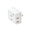 Elecom T-KTR01WH Power Tap, Triple Tap, Lightning Guard, 3 Outlets,