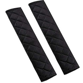 JX-SHOPPU Seat Belt Cushion, Seat Belt Cover, Cushion Pad, Set of 2, Shoulder Pad for Car, Car Accessories, Custom, Fashionable, (Black)