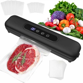 Vacuum Sealer, Small Household Food Vacuum Machine with 30 Vacuum Bags, Foil Sealer Vacuum Sealer, Automatic Vacuum Machine Sealing Machine with LCD Screen