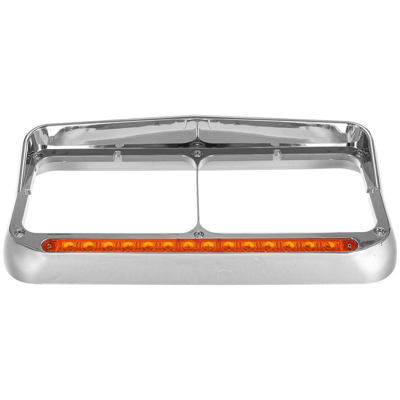 Partsam 2x Headlight Bezel with 12" Amber LED Light Strip