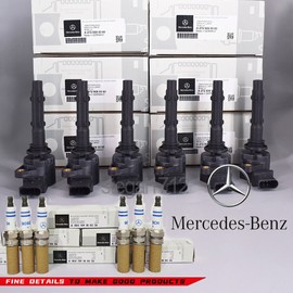 Original OE 6 Set UF535 Ignition Coils & Spark Plugs for Mercedes C250 GL450 ML350 19005267