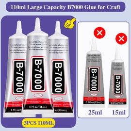 3.7oz B7000 Rhinestone Clear Glue for Jewelry Making, 110 ml Multipurpose Adhesive Jewlery Glue for Fabric, Tumblers, Rhinestones DIY Crafts, Nail Art, Makeup, Shoes, Cell Phones, Tablet, Wood