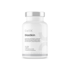 CellX | GlasSkin con Eternalyoung® 225 mg, Ácido R-Lipoico Bio-Enhanced® 200 mg, Ácido Hialurónico 120 mg y Ceramidas Myoceram® RPS 20 mg | 60 Cápsulas Veganas | 30 Porciones