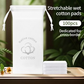 Thin Stretchable Wet Compressed Cotton Pads for Face (Cross-border Trade) Free Size / 100 Cross-border Wet Cotton (No Standard Customization) 10ea
