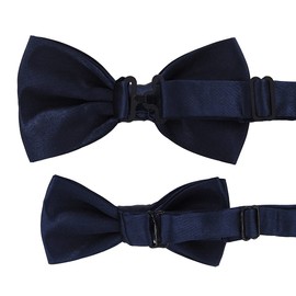 axy Father-son partner look bow tie, already tied, in various colours, bow ties for men, children, boys, ideal for festivals, photo shoots, weddings, FLIP1, blue-black