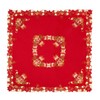 Grelucgo Embroidered Christmas Holiday Red Tablecloth (Square 54 Inches)