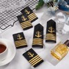 WEBEEDY 4 Pairs 2 Styles Epaulettes Curved Trim Flaps Gold