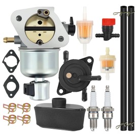 Carburetor 15004-0984 Carb Fit for Kawasaki FR730V FS730V FR651V FS651V Engine Mower Carb Replace 15004-0826 15004-0828 15004-0986 with Fuel Pump (Carb+Fuel Pump+Air Filter)
