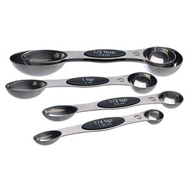 PrepWorks Juego de cucharas medidoras de acero inoxidable, medidas precisas para cocinar y hornear, fáciles de leer, sin BPA