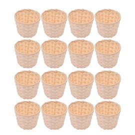 Zerodeko 16pcs Woven Basket Storage Basket Woven Storage Baskets Wedding Basket Decorative Baskets Jarrones Decorativos Rustic Rattan Vase Photography Props Basket Woven Flower Baskets Mini