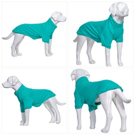 Lovelonglong Dog Pullover Sweatshirt Autumn Winter Cold Weather Dog T-Shirts for Small Medium Large Size Dogs Labrador Clothes Turquoise XXXL