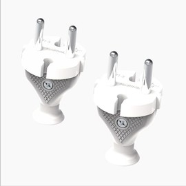KEL Pack of 2 Contour Plugs; Straight Plug IP20, White Plug for Indoor Use - Protective Contact Straight and Dismountable, 2 p+Z Schuko, 230 V 2.5 A Max.