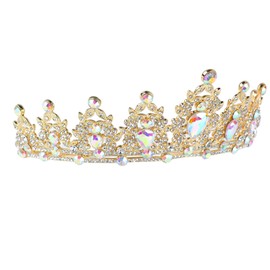 Coronas y Tiaras de Boda con Diamantes de Imitación para Mujer - SWEETVde Reina Barroca con Piedras Preciosas