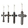 Rustic Western Turquoise Faux Leather Crosses Set of 4 Christmas