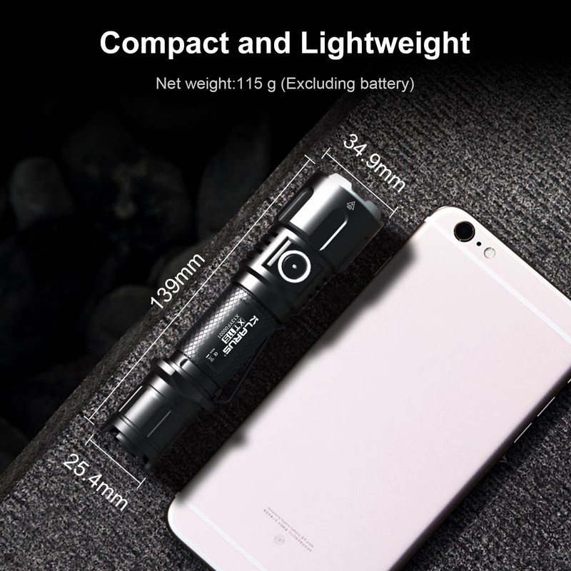 klarus XT11S 1100 Lumens Rechargeable Tactical Flashlight,Beam Reach 330m,Dual Tail