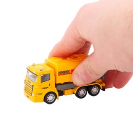 Toyland® Pack of 4 Miniature Construction Vehicles - Cement Mixer, Sprinkler, Digger & Bull Dozer - Construction Toys