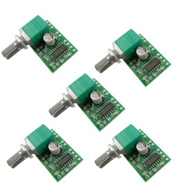 Aihasd 5pcs PAM8403 Mini Audio Amplifier Board DC 5V 3W + 3W Digital Audio Amplifier Power Amplifier Module with Potentiometer USB Power Supply