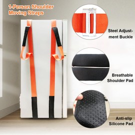 Furniture Shoulder Straps,One-Person Shoulder Lifting and Moving Strap with Adjustable Handle Straps for Harness Moving Furniture & Appliances Heavy Objects