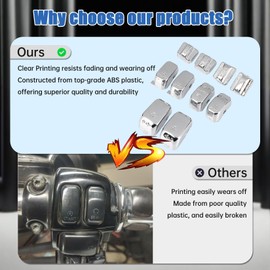 PSLER Switch Housing Caps Hand Control Housing Caps Cover for Touring FLHT FLHX FLHR FL 2014-2024 Chrome 13 PCS