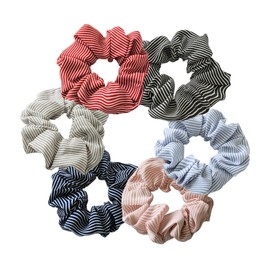 FOMIYES 6pcs Women's Hair Ties Stripes Stretch Ponytail Holders Stylish Elastic Hair Rope for Girls Ladies