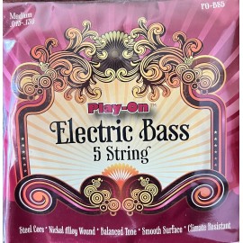 Play-On Electric Bass Medium Gauge 5 String Set. Juego De 5 Cuerdas Bajo Eléctrico .045