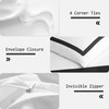 OSVINO Hotel Duvet Cover Set 2Pcs Microfiber Simple Line Style