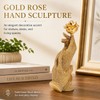 MOTIAHOOM Gold Hands Holding Rose Figurine